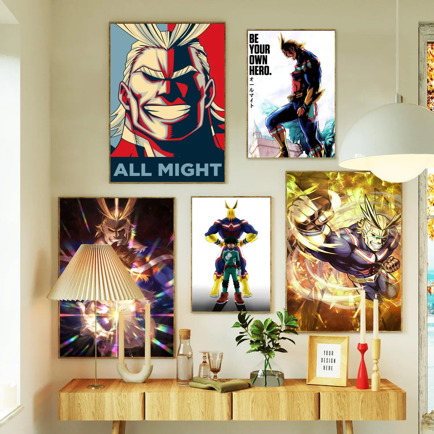 Anime Academia All Might Canvas Painting Poster Prints Wall Art Poster For Modern Family Living Room Home Decor