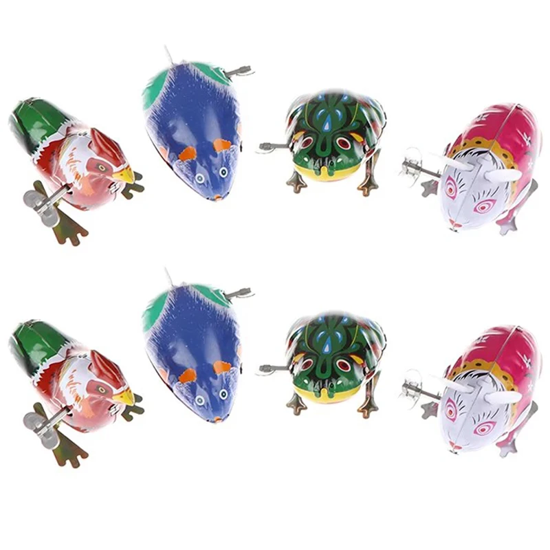

Tin Wind Up Clockwork Iron Frog Rabbit Cock Party Toys Leisure Props Cartoon Cute Design Festival Gathering Gifts for Guests TMZ