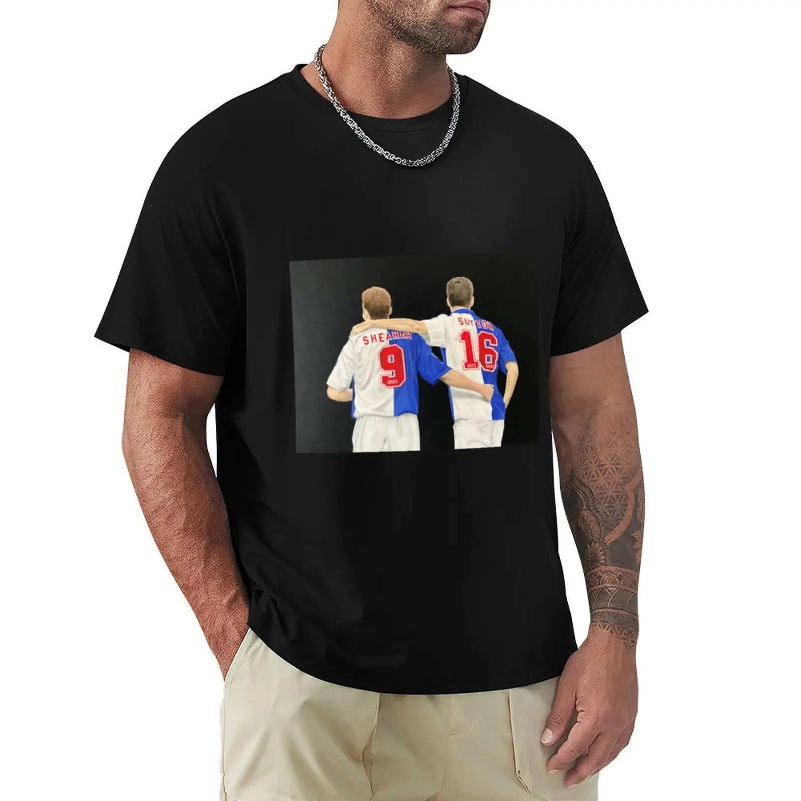 

My painting of Blackburn Rovers FC legends Alan Shearer and Chris Sutton T-Shirt vintage anime shirt plus size men clothing