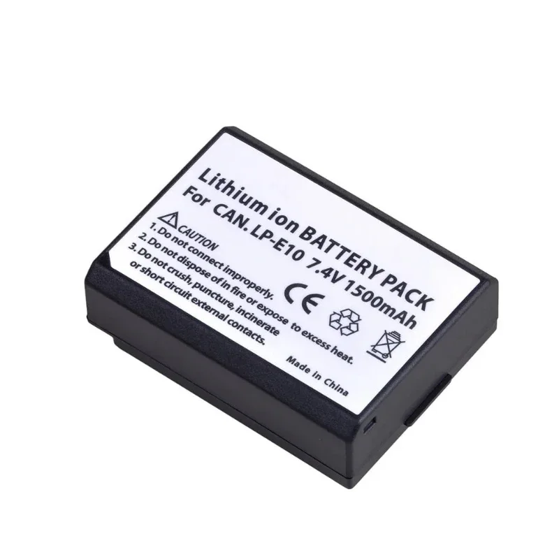 For Canon Camera 1100D Rebel T3 Kiss X50 LP-E10 Rechargeable Camera Batteries 1500mAh 2pcs