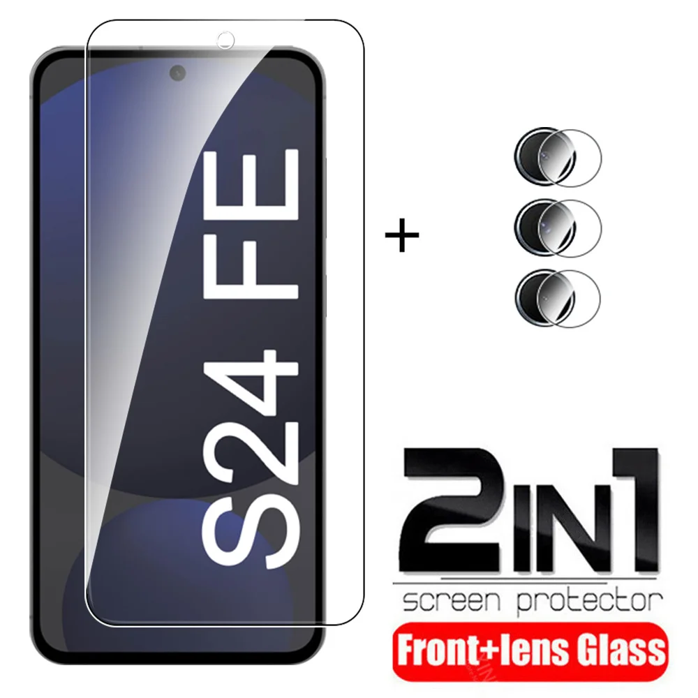 2in1 Samsun S24 FE Camera Film Tempered Glass For Samsung Galaxy S24 FE 5G Case Screen Protector Sumsung S24FE S 24 FE 24FE 2024