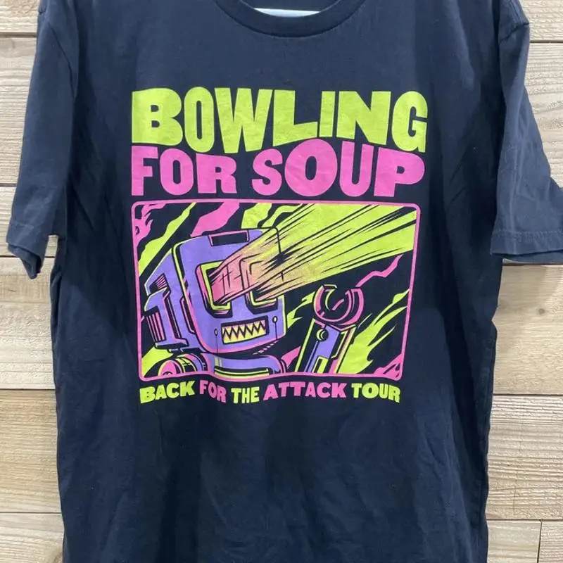 

BOWLING FOR SOUP Band BACK THE ATTACK TOUR 1-сторонняя футболка в полный размер S 5XL