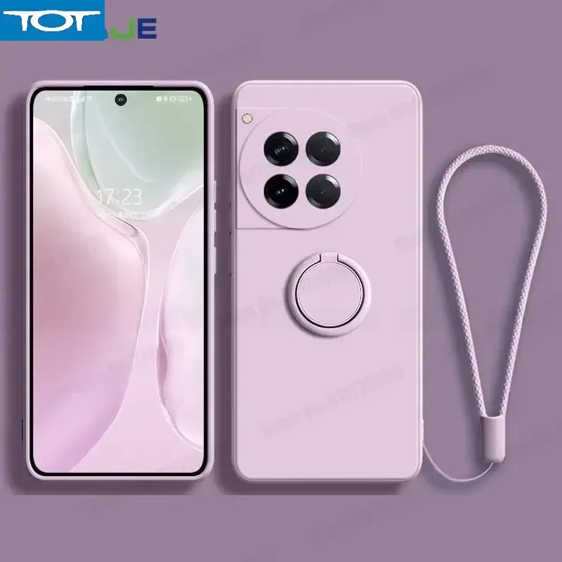 

Мягкий чехол со шнурком для Oneplus 12 13R, жидкий силиконовый держатель с кольцом, чехлы для телефонов для Oneplus 11 10T 10R 11R ACE 5 Pro, задняя крышка