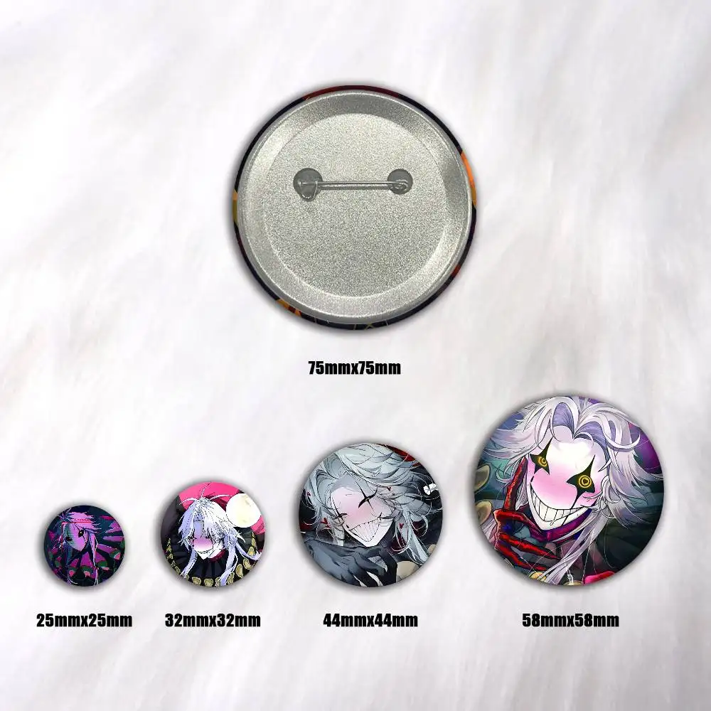 Anime P-Pierrot Pins Badges Round Laser Badge Brooch Clothes Backpack Accessories