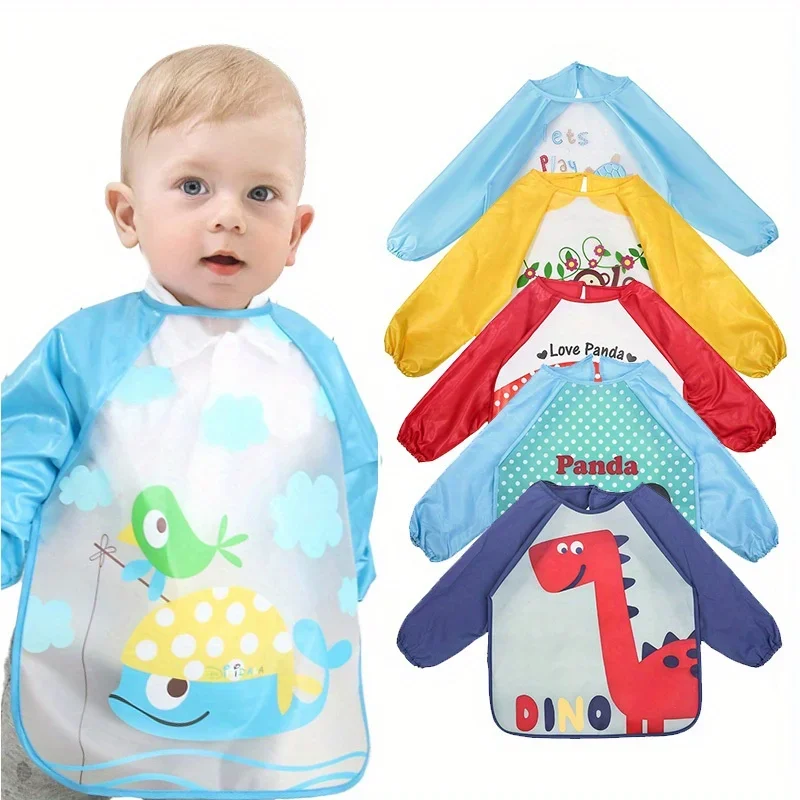 Long Sleeve Waterproof Baby Eating Bib For 6-72 Months, EVA Free Wash, Anti-dirty, Protects Kids\' Clothes