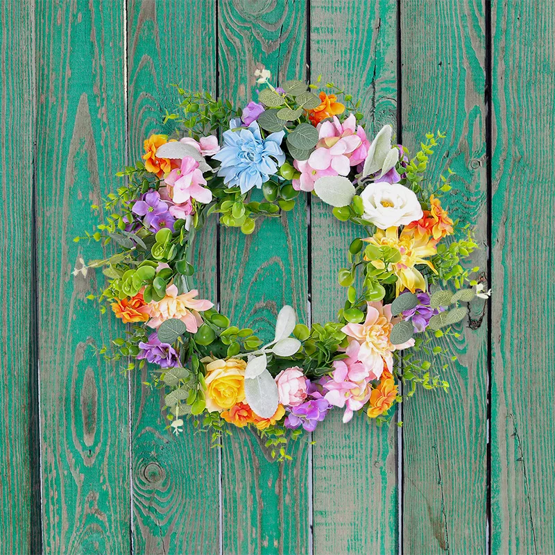 Simulation of Blue White and Pink Flowers Garlands Outdoor Wedding Arrangements Wall Decorations for Spring Summer Autumn Winter