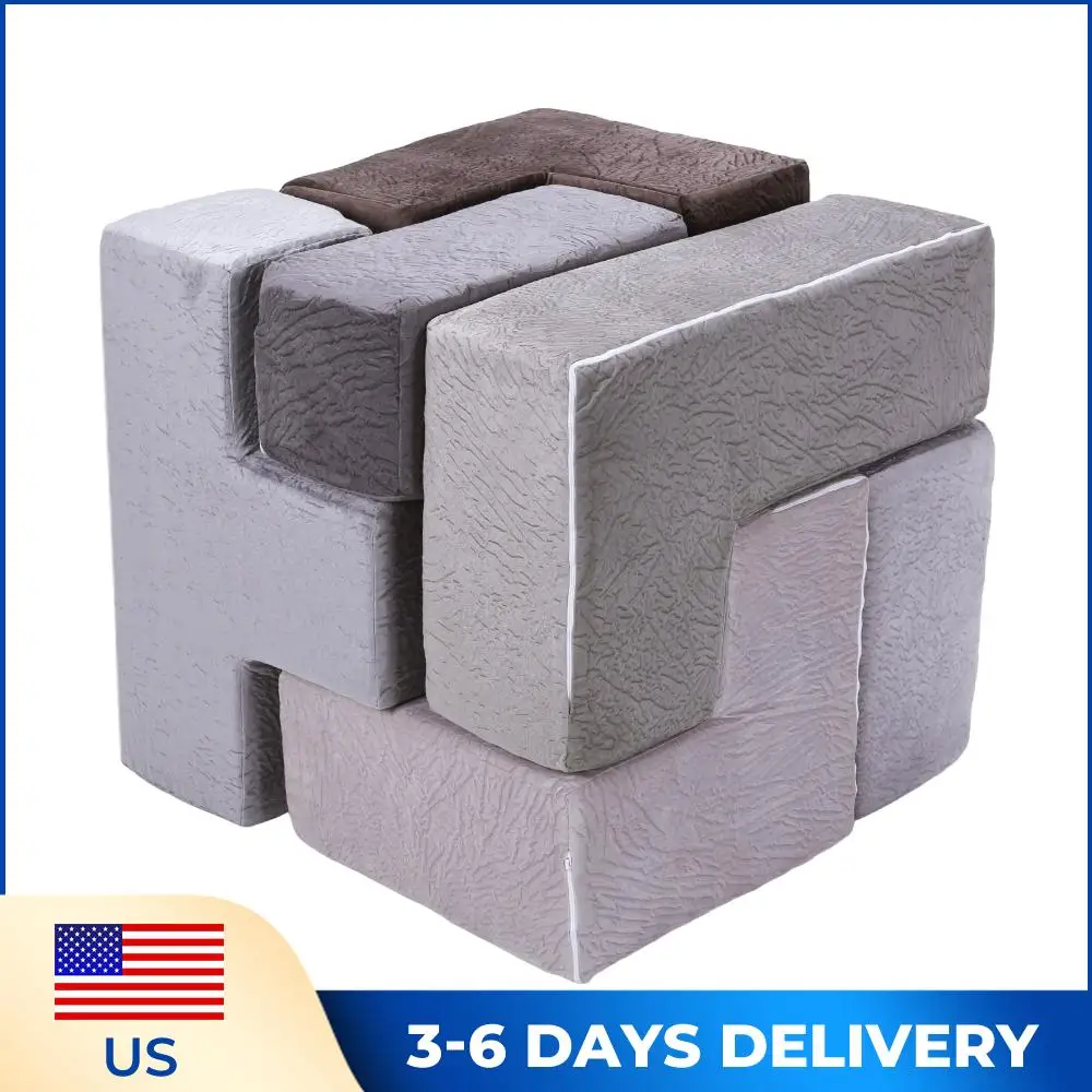 

Набор из 7 развивающих моющихся губчатых блоков-пазлов: трансформируемый диван-кресло для детской спальни и игровой комнаты