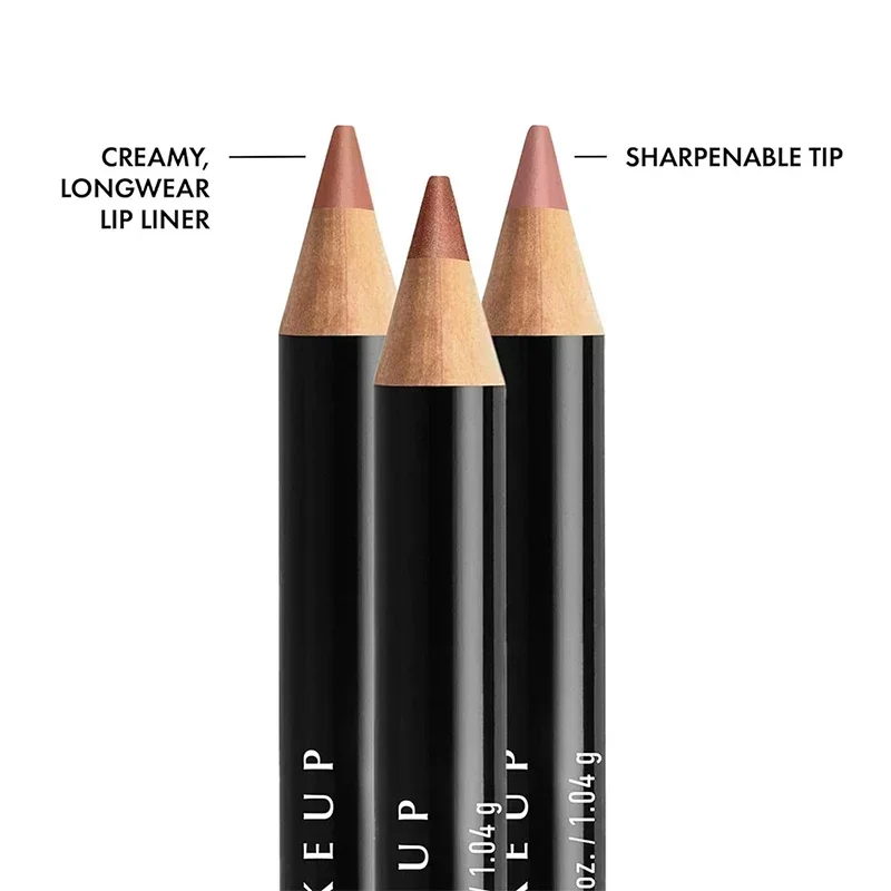 Slim Lip Pencil Waterproof Plumping Long-Lasting Creamy Lip Liner Natural Nude Brown Matte Lip Liner Professional Contour Makeup