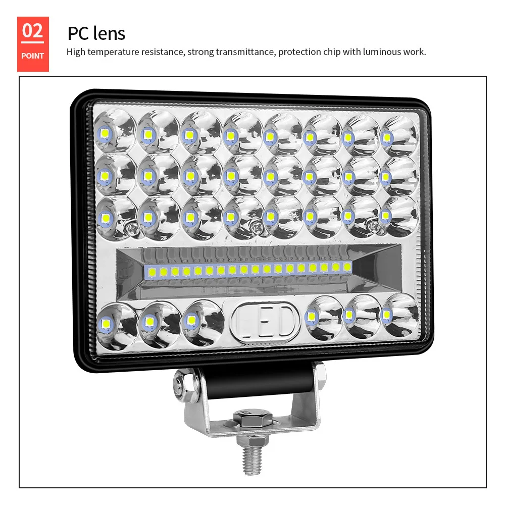 2 Stück 4 Zoll 5 Zoll LED-Lichtleiste Offroad Spot Flood 6 Zoll LED-Arbeitslicht für LKW, Auto, Boot, Traktor, 4 x 4 ATV-Scheinwerfer, 12 V, 24 V – Detail 4