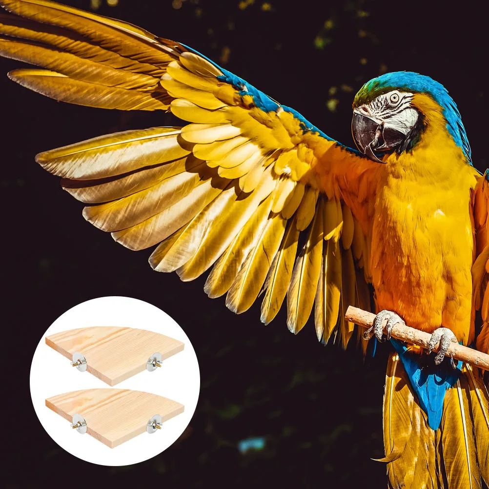 

2Pcs Parrot Cage Accessories Wooden Standing Platform Natural Design Bird Exercise Playground for Cockatiel Parakeet