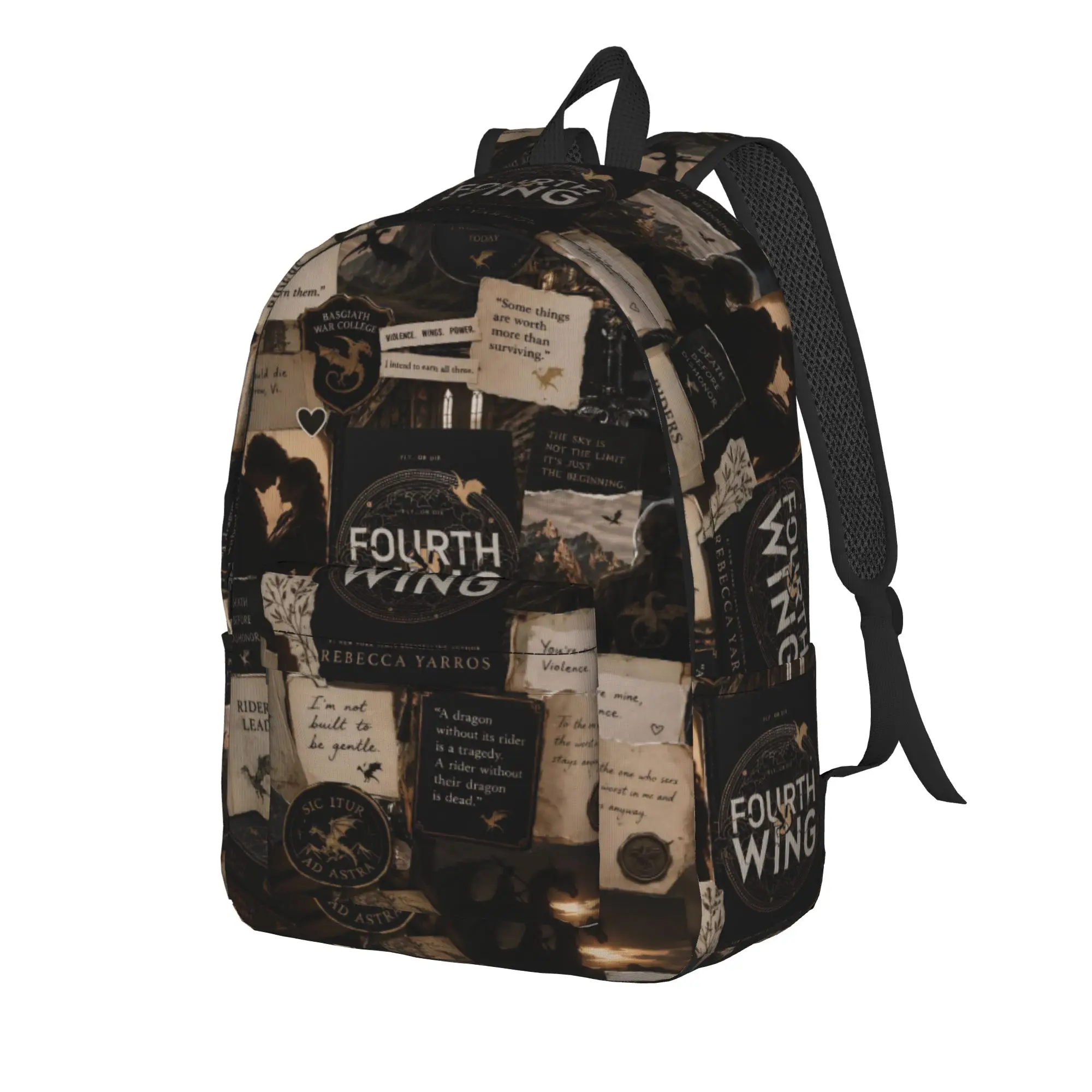 F-Fourth W-Wing Dragon Classical Backpack Sports Student Work  Daypack for Men Women Laptop Canvas Bags
