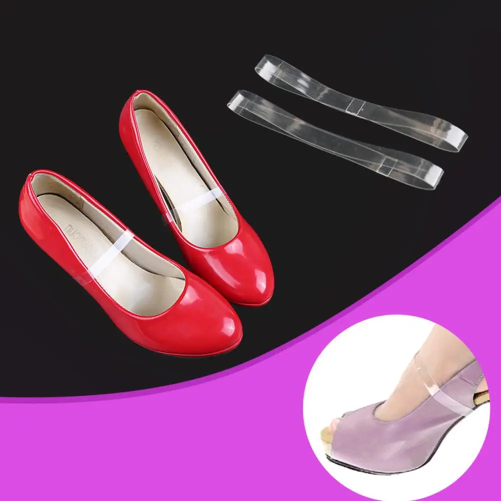 Transparent Shoe Straps Bands for Heels Loose Shoes Elastic Stretch Invisible Premium Anti Slip Stable Fit Comfort Shoe