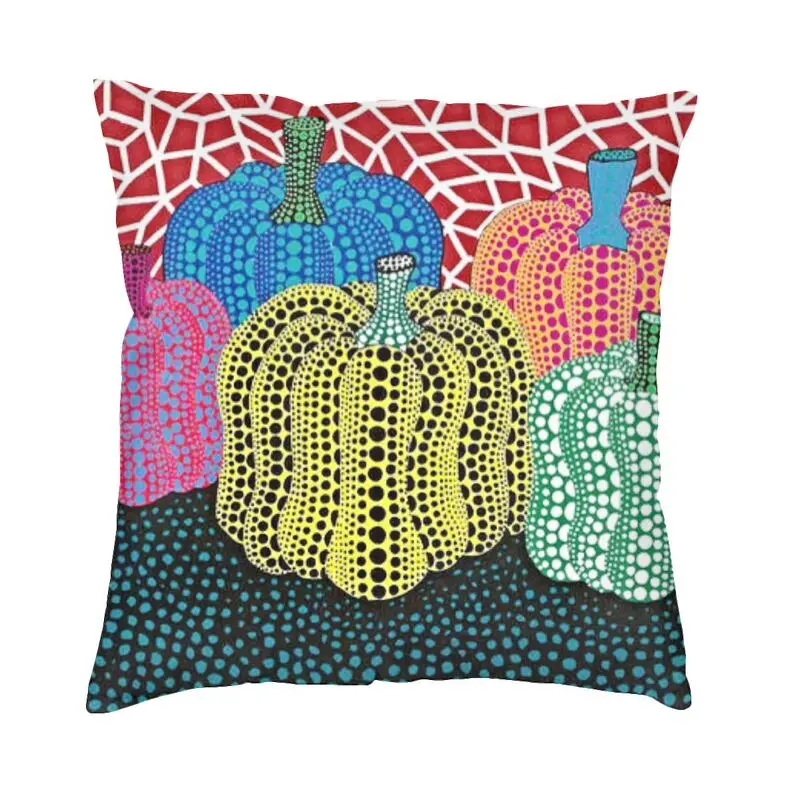 Yayoi Kusama Pumpkins Cushion Cover Double-sided 3D Printing Abstract Art Floor Pillow Case for Sofa Cool Pillowcase Decoration