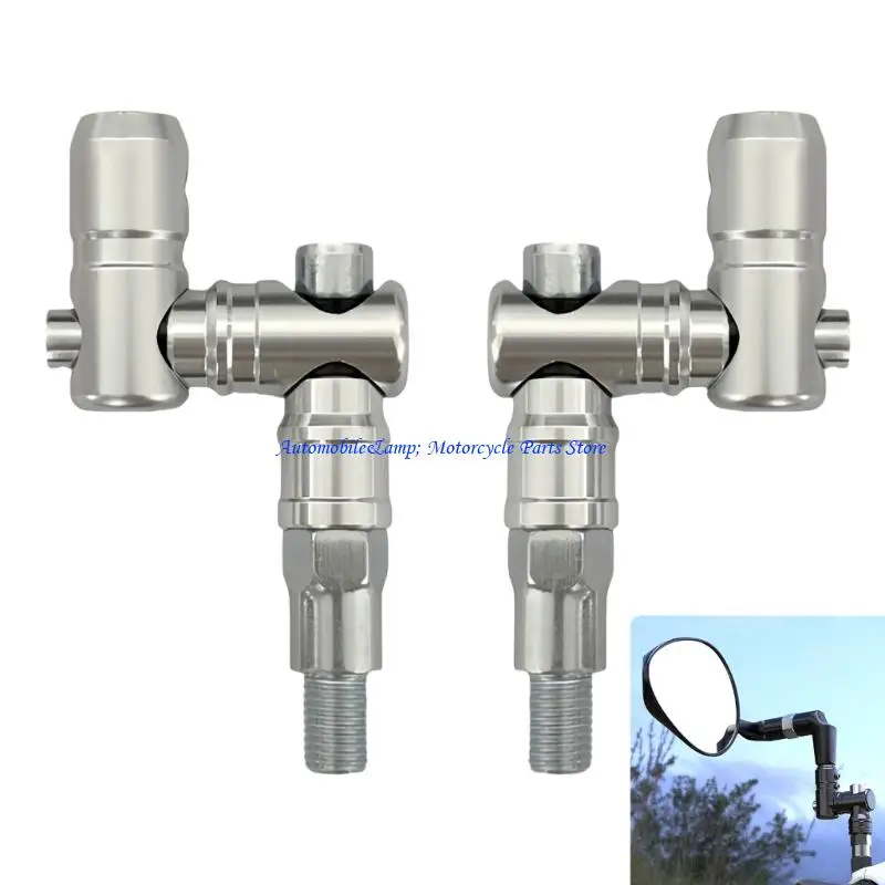 H7BD 2pcs Motorcycle Side Mirror Extension To Reduce Blind Spots 360 Degree Adjustable Mirror Extender Adapter
