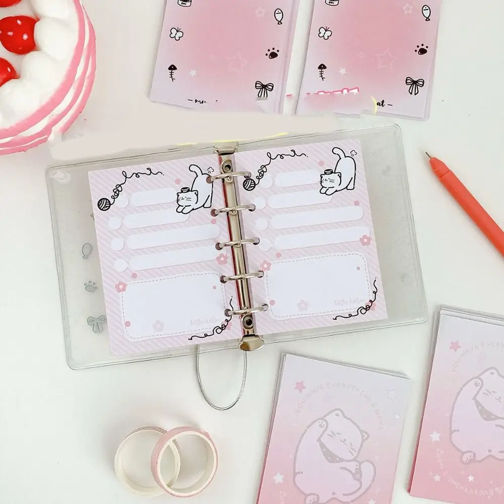 30Sheet M5 A8 Loose-Leaf Notebook Refill Paper Cartoon Cat Index Inside Page Cards Inner Refill Binder Paper Pages