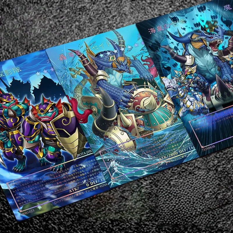 Ю-Ги-О! Коллекционная карта для игры DIY Laser Embossed Card Abyssrhine The Atlantean Spirit/Atlantean Attack Squad/Mermail Abyssocea