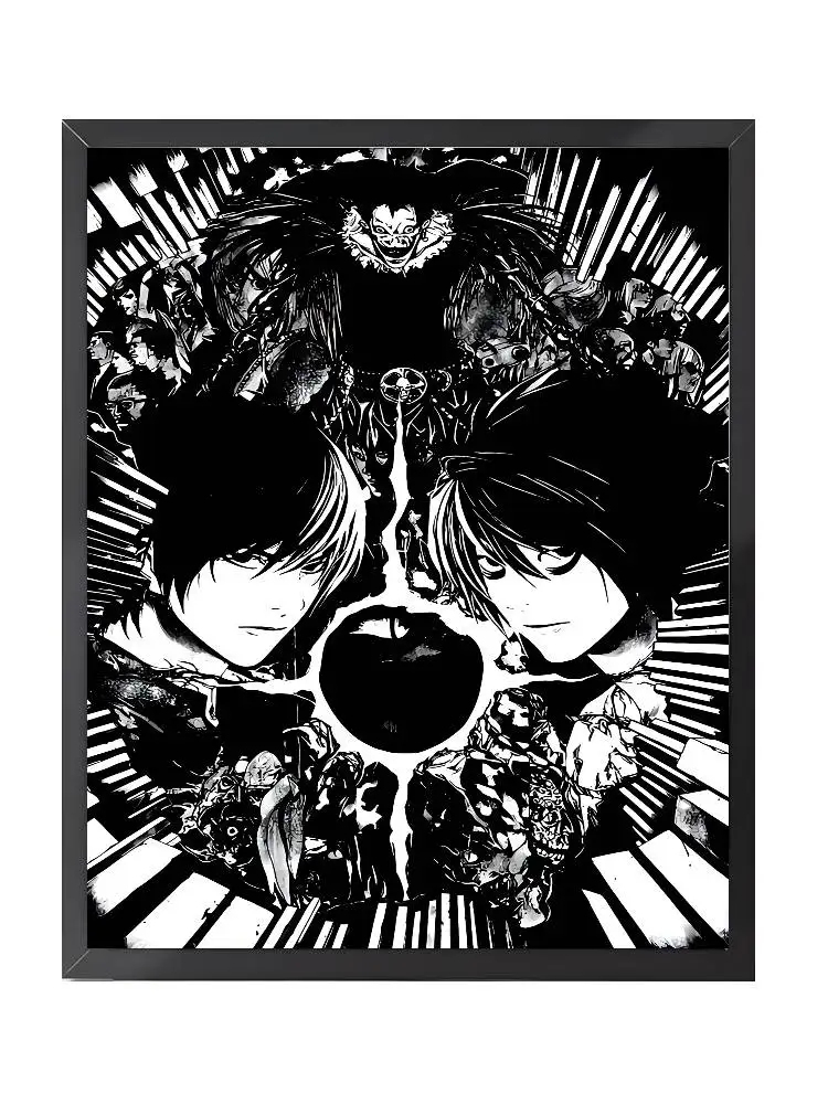 Anime Death Note DN L Klassisches Vintage-Poster Kunst HD-Leinwand Hochwertiger Ästhetischer Druck Papier Wandkunst für Wohnzimmer Heimdekoration