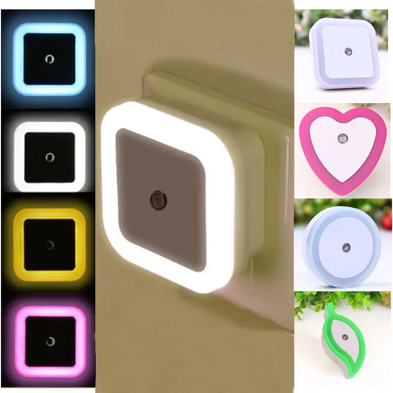 

Mini Cute Wall Plug-in Night Light Auto Sensor Bedside Lamp Bedroom Kid's Room Hallway Corridor Stairs EU Plug