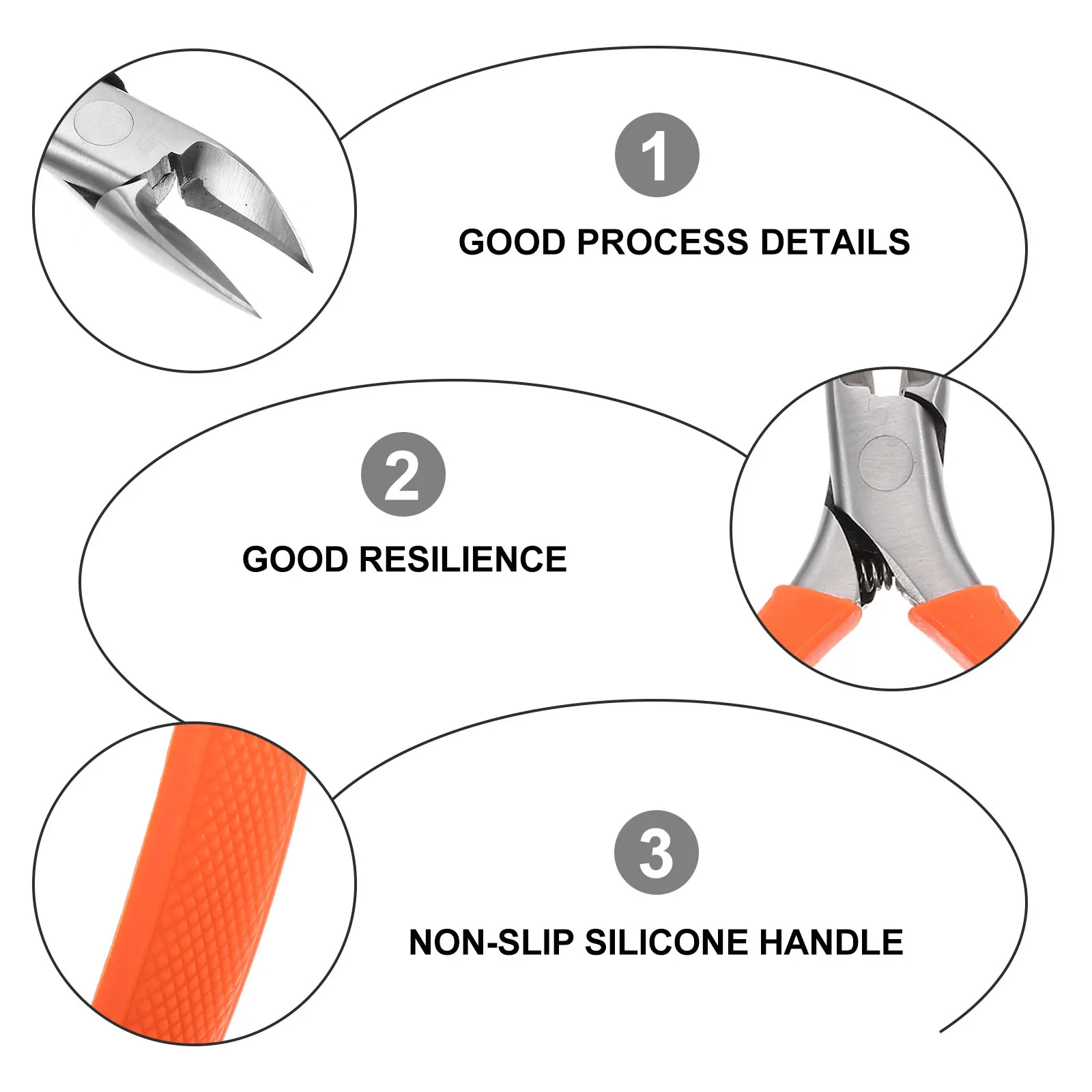 

Stainless Steel Nail Clipper With Silicone Handle For Thick Toenail Dead Skin Removal Manicure Pedicure Tool Cuticle Nipper