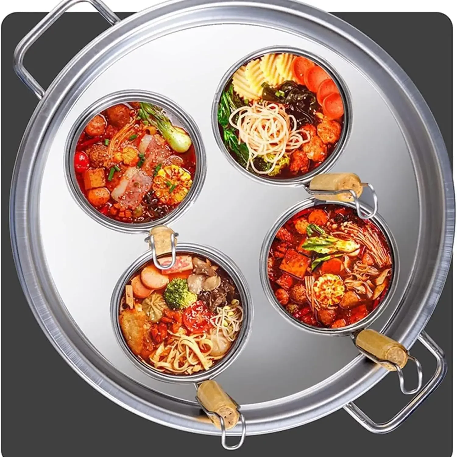 Spaghetti Noodle Cooking Machine, Home Kitchen Storage Pot Restaurant Steam Pot Manual Pasta Makers (5 Holes) With Distributor A view 4