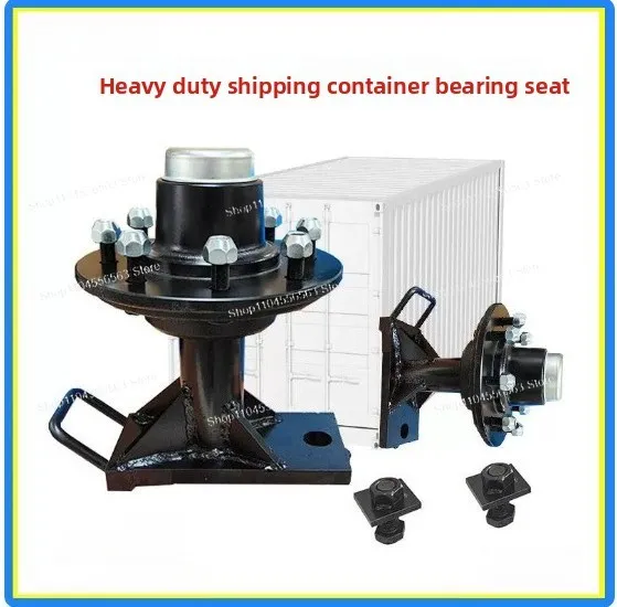 

American Style Trailer Axle Kit with Wheels and Bearing Housings, Heavy Duty Industrial Parts for Container Transport Trailers