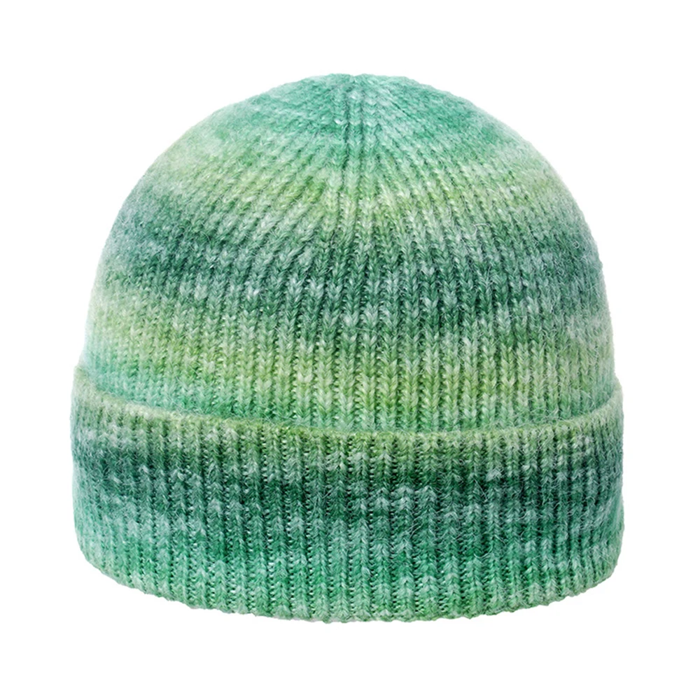 2023 New Stylish Tie-Dye Beanie Hat Fashion Gradient Color Knitted Hat Female Streetwear Winter Hat Teens Trend Cap Unisex