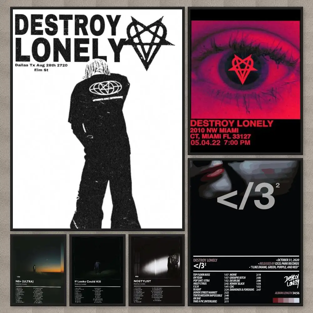 Singer D-Destroy Lonely Poster Modern  Wall Art Aesthetic Minimalist Bedroom Decor Cafe Home Gift PP