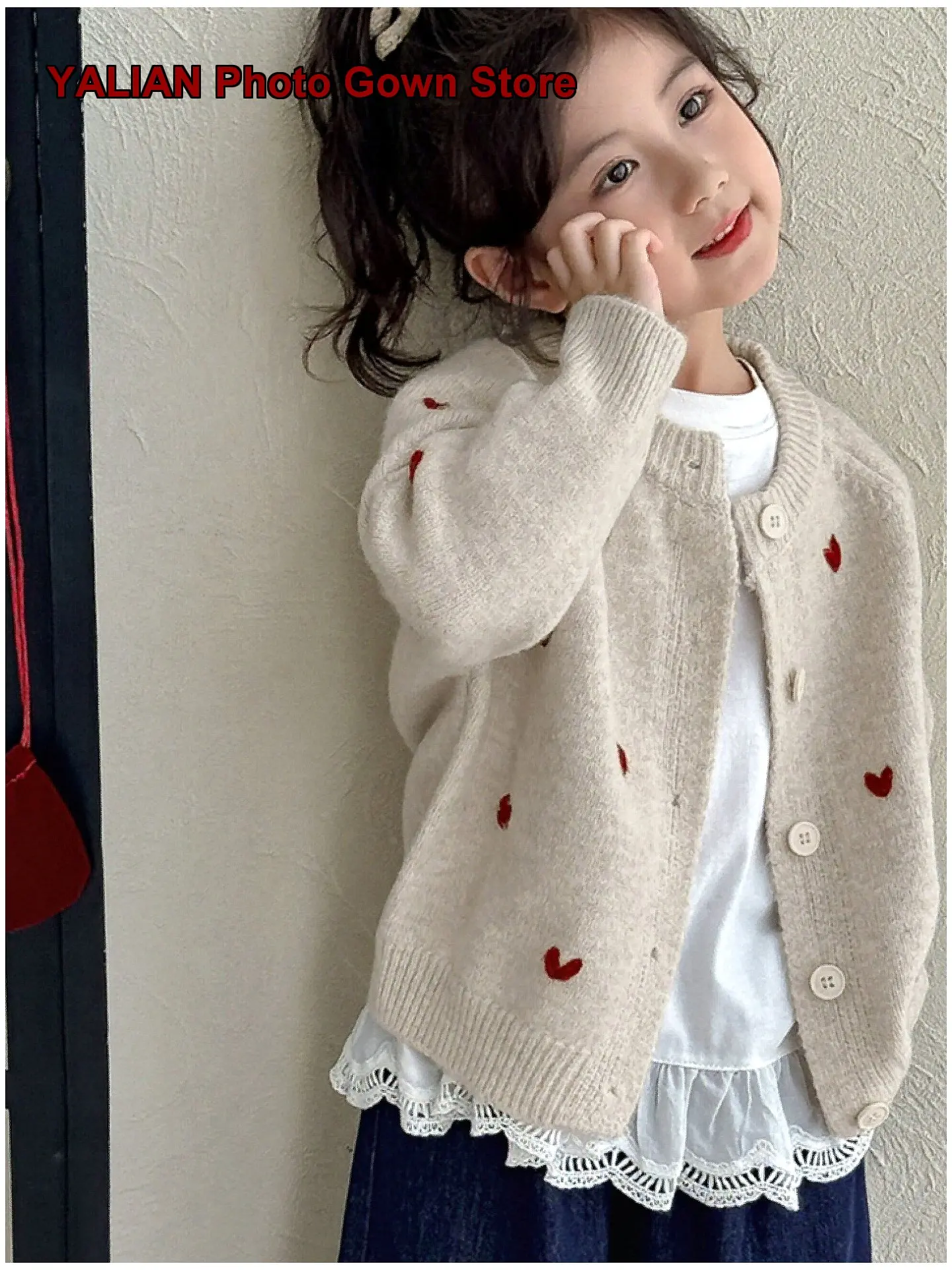 Girls Cardigan Spring 2026 Elementary School Students’ Top Children’s Beautifully Designed Spring Knit Coat Kids