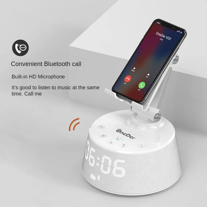 One Der V02 Phone Holder Bluetooth Speaker With Wireless Charging Function, Mini Multifunctional Desktop Subwoofer