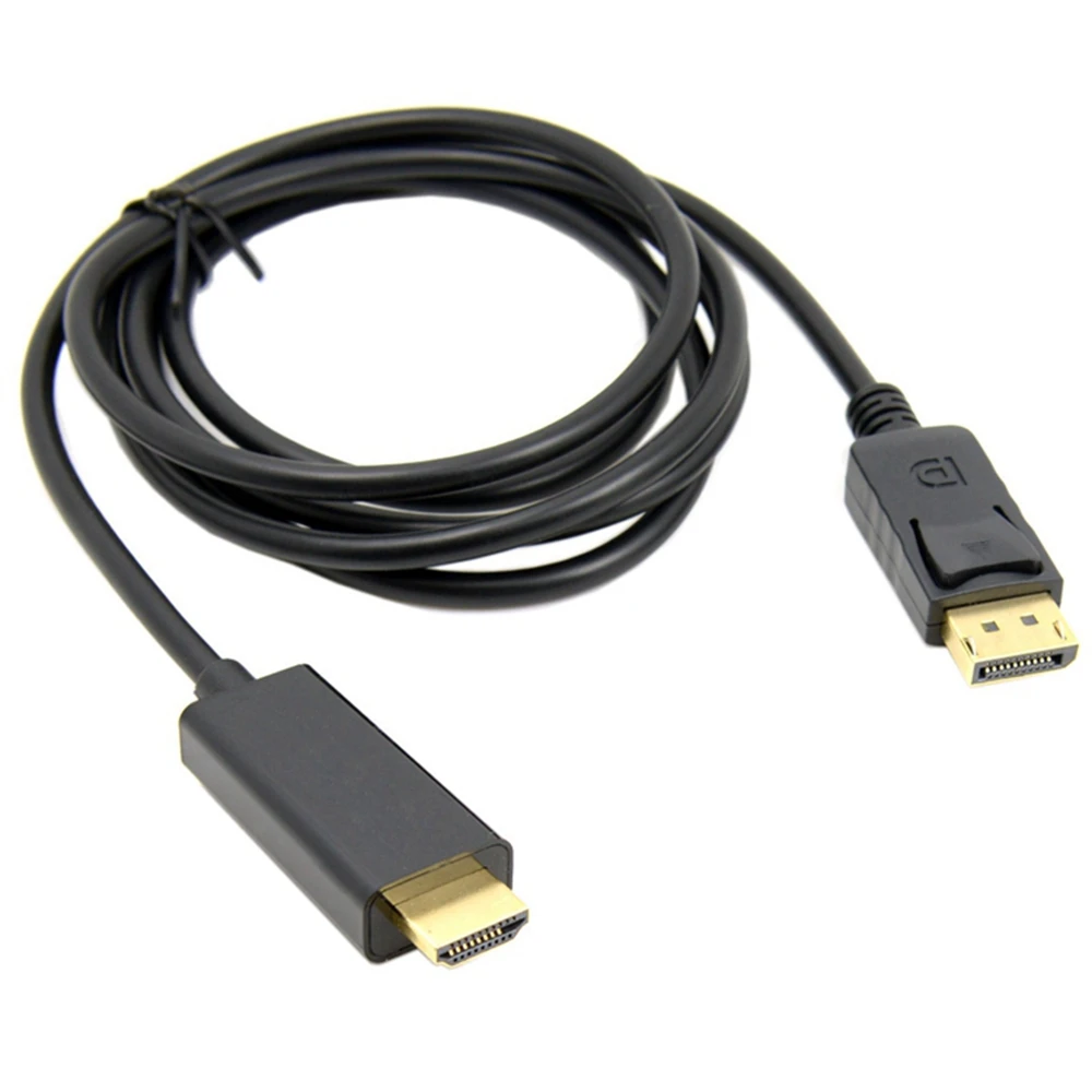 DP to HDMI public, DP to HDMI adapter cable, DP to HDMI HDTV, with gold-plated plugs at both ends.