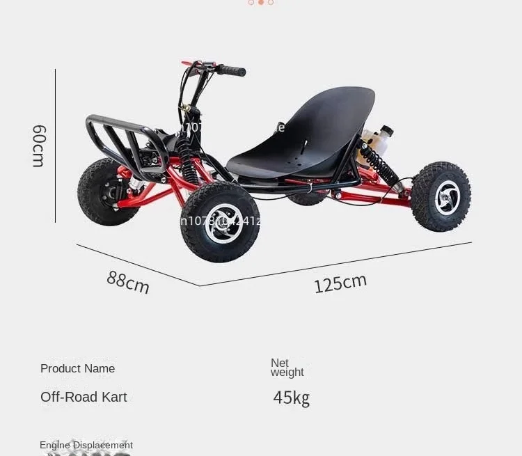 Gokart terenowy Plac zabaw Plac zabaw Napinanie Wersja paliwowa Siatka plażowa Czerwony Mini Benzyna Przenośny