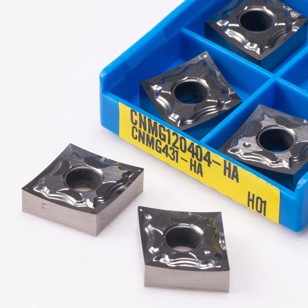 Imagem -02 - Fresa de Alumínio Ferramenta de Torneamento Lâmina de Carboneto Inserção de Máquina Cnc Cnmg120404 Cnmg120408 ha H01 10 Pcs