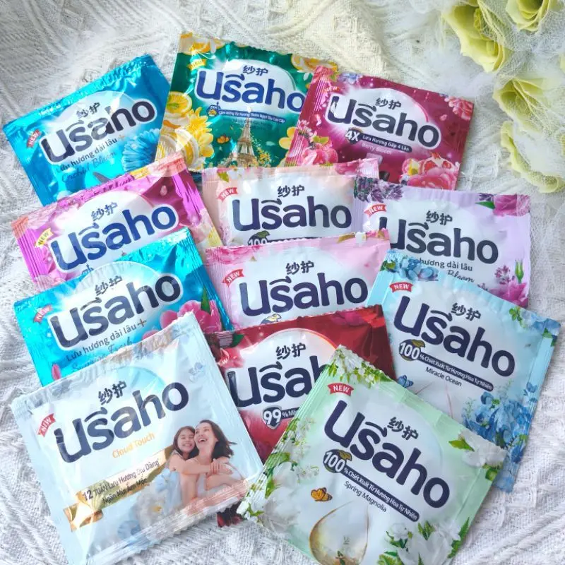 10 Bags Vietnam Clothing Softener Detergent Care Liquid 18ml Small Bag Portable Travel Super Fragrance Long lasting