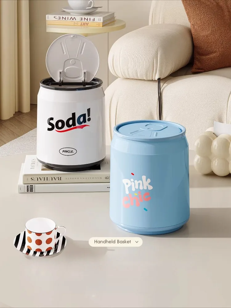 

Desktop Trash Can Household Small Waste Bins Dormitory Desk Press-type Creative Storage Bucket with Lid Household Cleaning Tools