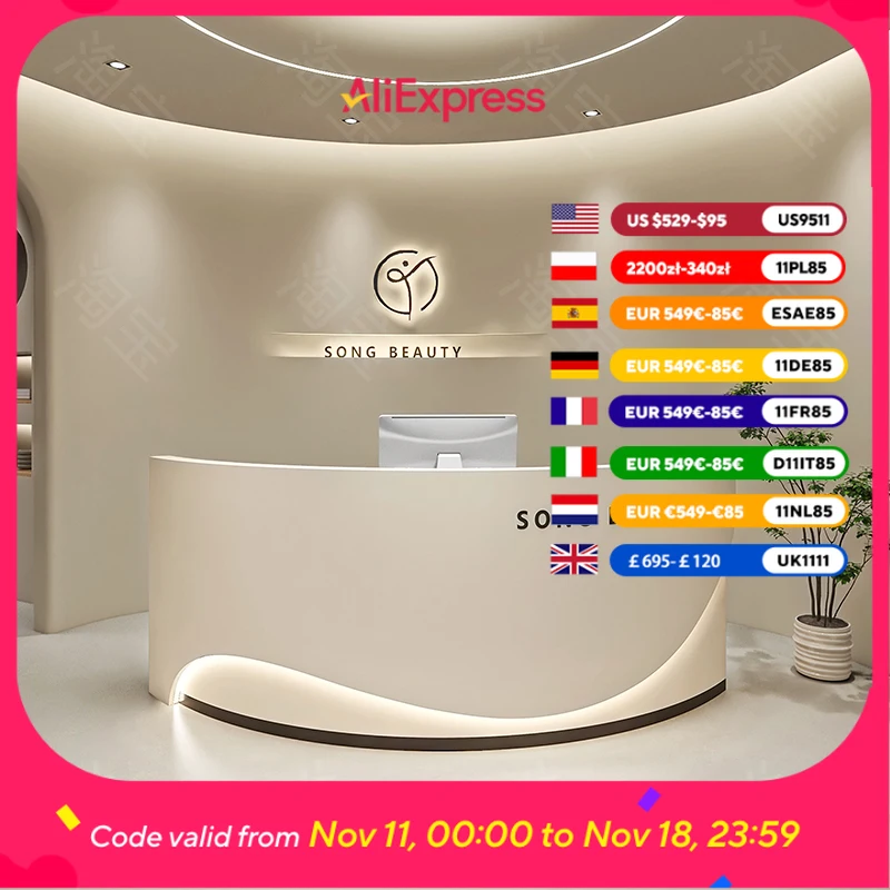 

Beauty Clinic Reception Desks Counter Aesthetics Office Salon Reception Desks Modern Luxury Empfangs Tresen Nordic Furniture
