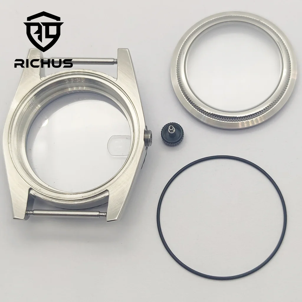 RICHUS 36/39mm caja de cristal de zafiro 100m resistente al agua ajuste NH34 NH35 NH36 ETA2824 PT5000 Miyota8215-DG accesorios de reloj de movimiento