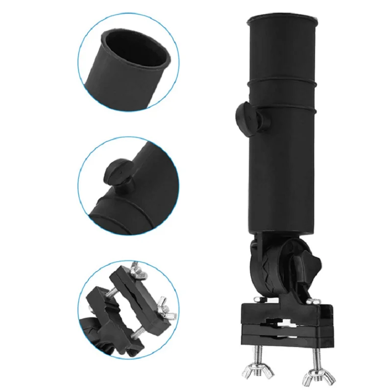 Golf Trolley Umbrella Holder Universal Golf Cart Umbrella Stand for Golf Cart Handles Black