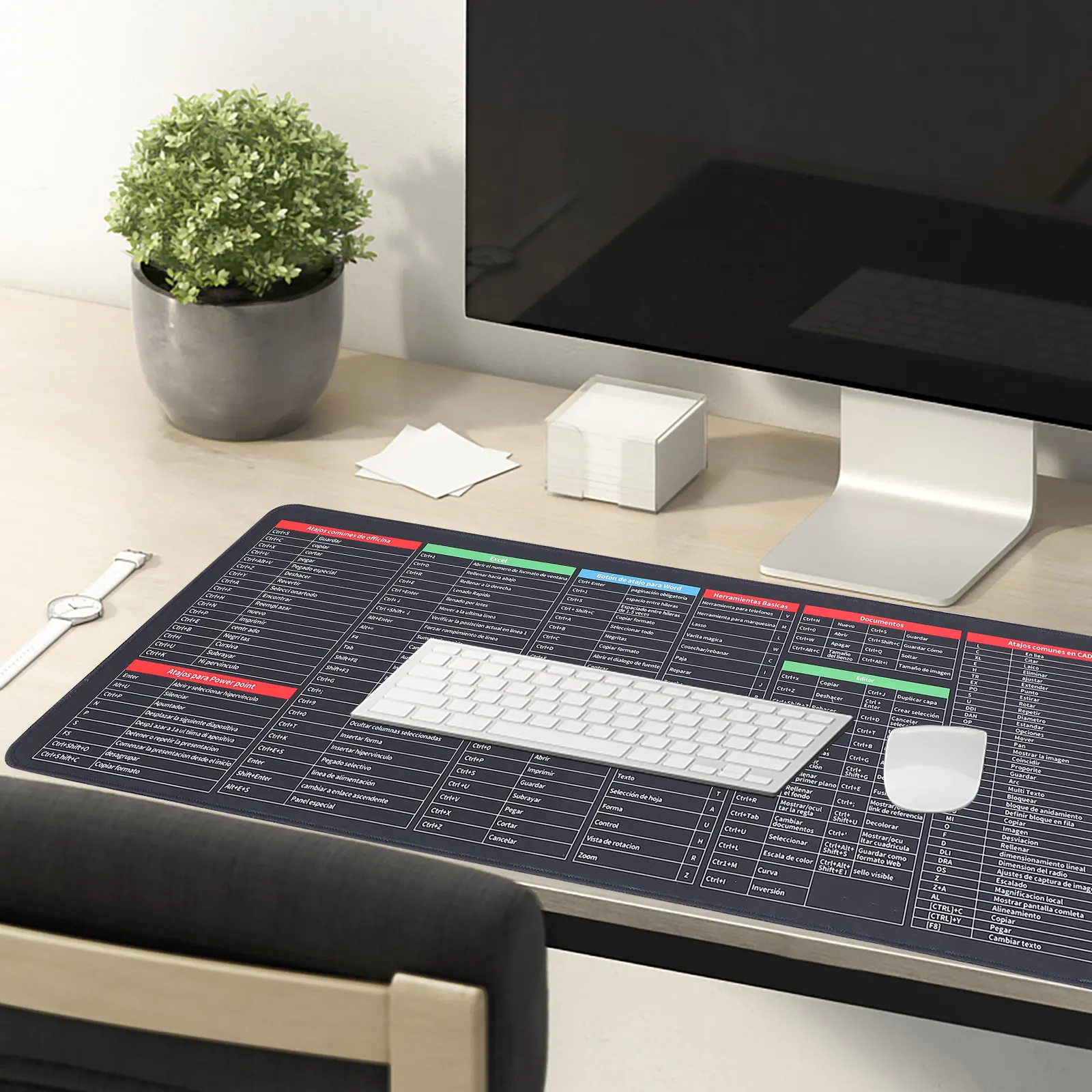 

Large 300x800mm Office Keyboard Mouse Pad Thick Cloth Rubber Non Slip Desk Mat for Gaming Working Students Excel Cheat