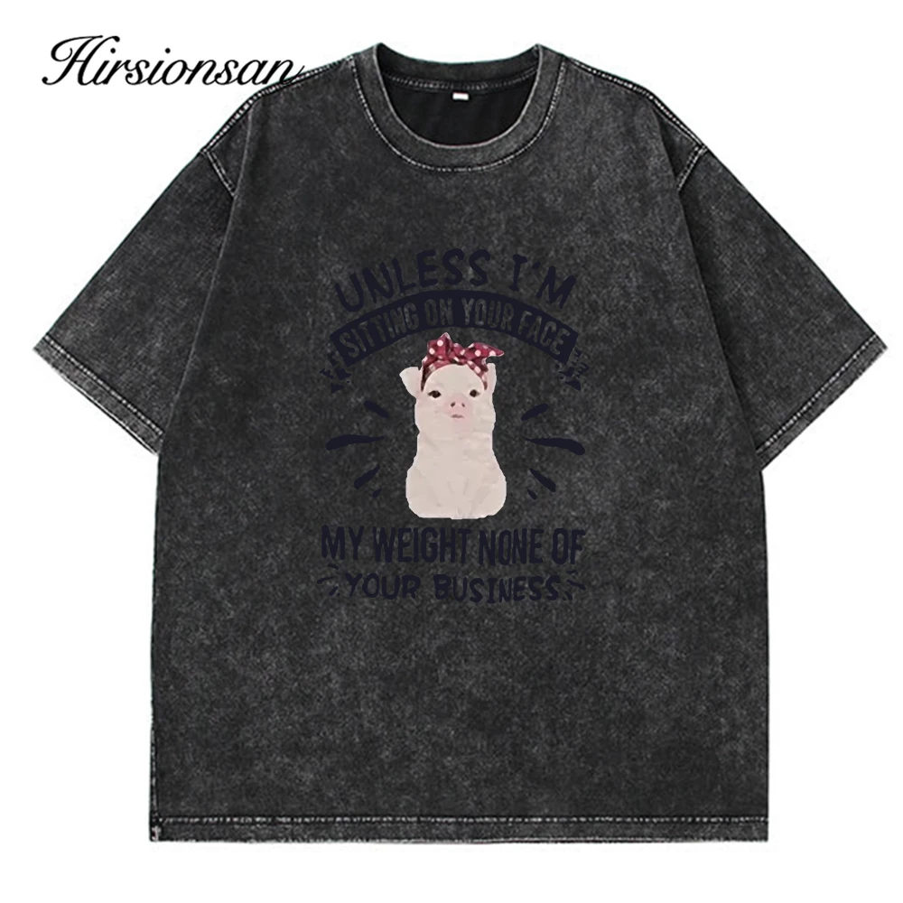 Hirsionsan 100% Cotton T Shirt Women 2024 Summer New  Basic Cool Tees Casual Loose Tshirt Chic O Neck Female Couple Tops M-2XL