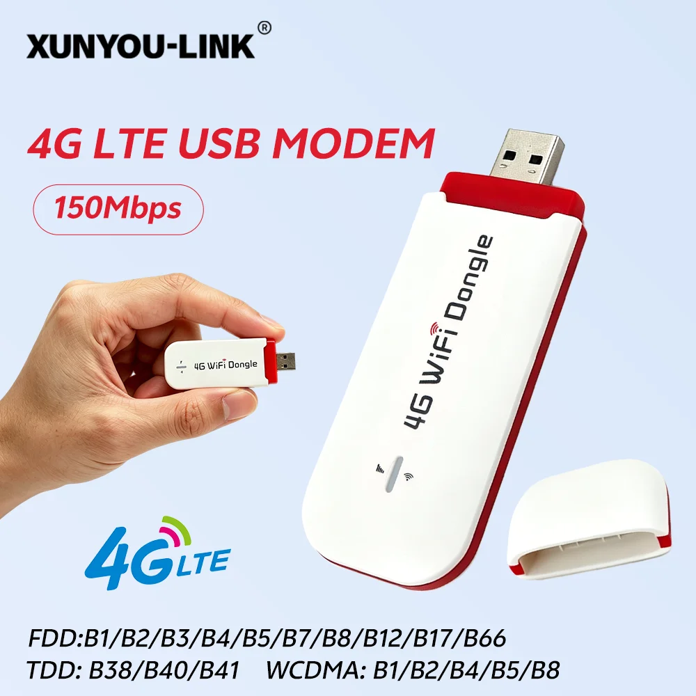 XUNYOU-LINK USB-Modem 4G LTE WLAN-Router mit Hotspot, Hochgeschwindigkeitsnetzwerk, WLAN-Dongle