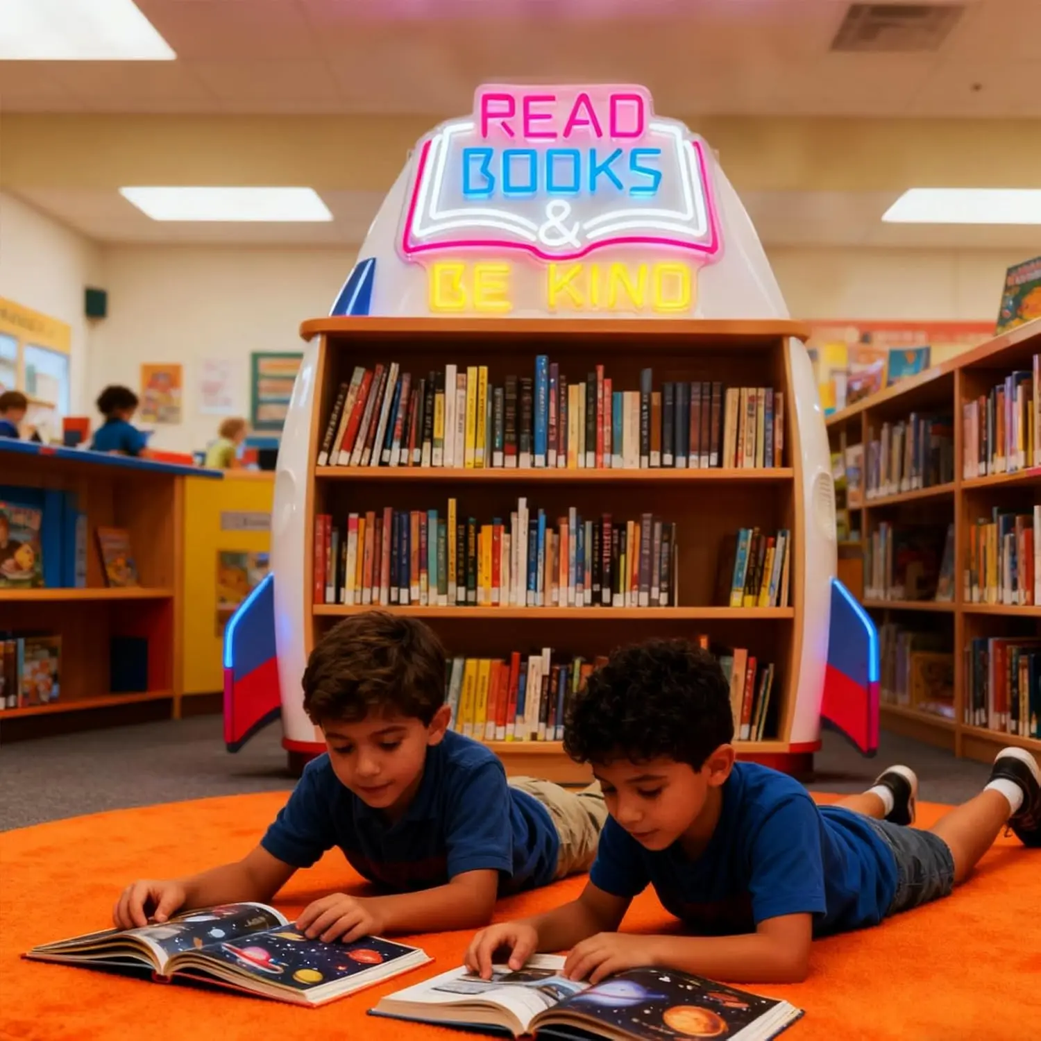 Read Books & Be Kind Neon Sign Book LED Neon Light for Bedroom Classroom Shop Library Bar Wall Decor USB Dimmable Christmas Gift