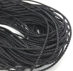 5meter Black Braided PU Leather Bracelet Findings 3/4/5/6mm Round Jewelry Cord String Rope DIY Necklace Bracelet Making