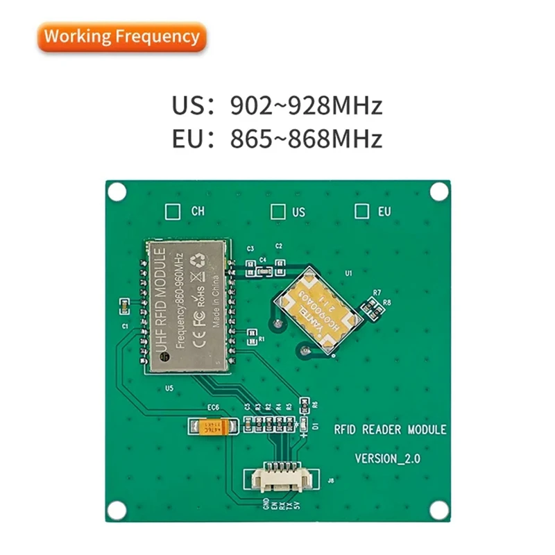 35X35mm 1Dbi Antenna Integrated 868-928Mhz All-In-1 UHF RFID Module(1Dbi EU USB) Durable Easy Install