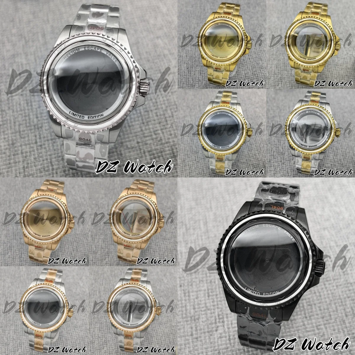 

DZ 44mm Men's Silver/Gold/Rose/Black SEA 316 Steel Watch Case Strap Sapphire Glass Fit NH34 NH35 ETA2824 PT5000 Mingzhu Movement