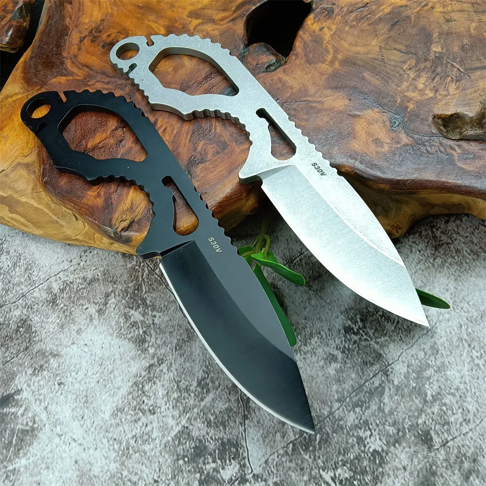 2.5 -inch 440C Fixed Blade Mini Straight Knife Ordinary Blade and Skeleton Handle with KyDex Sharp Outdoor Tool Survival Defense