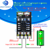 Dedicated 3.2V LiFePO4 Battery Charger Module 3.6V 1A CV/ CC wtih Overvoltage Protection Automatic Recharge Low-Power Sleep Mod