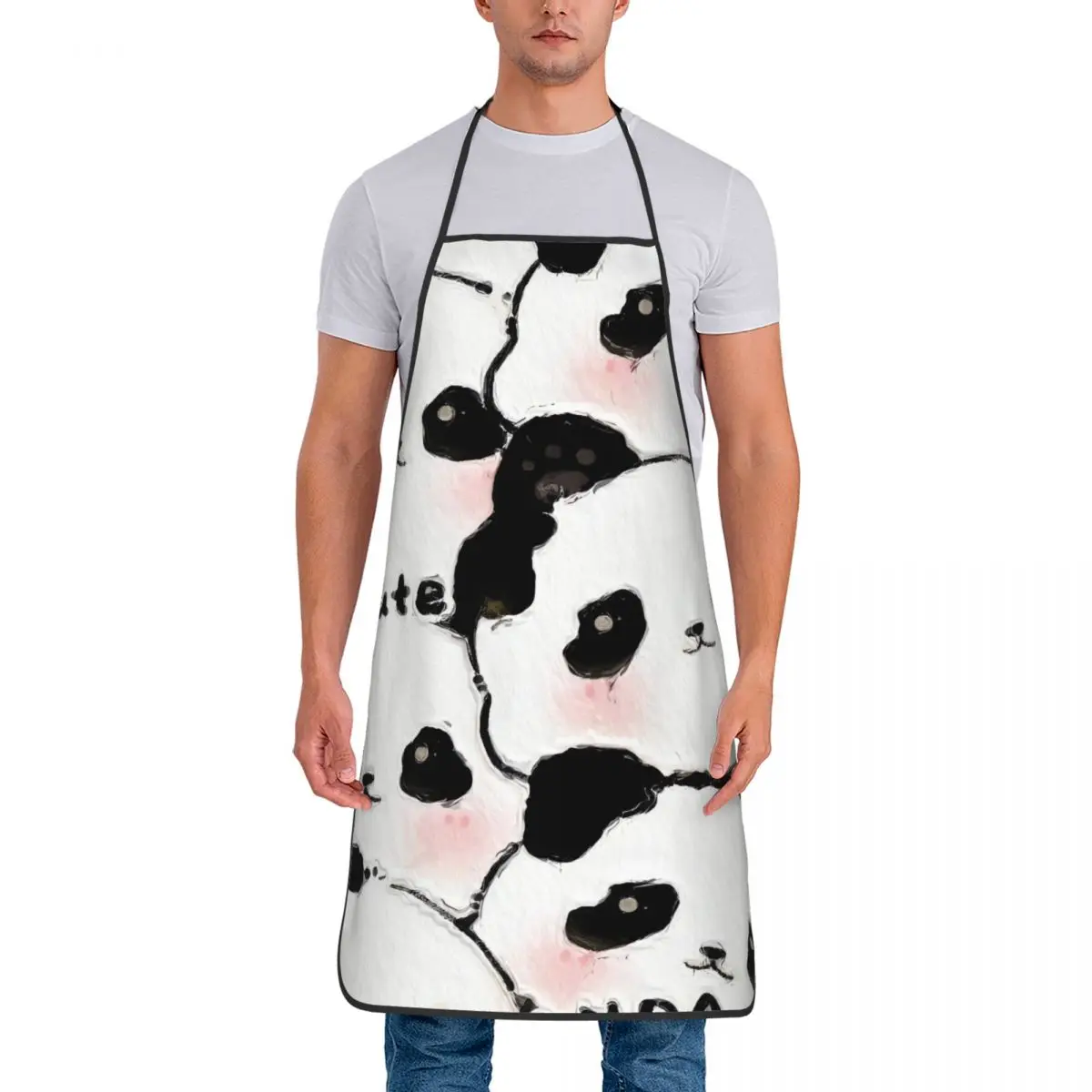 

Китайский фартук с пандой, милые модные бытовые кухонные аксессуары, домашние маникюрные фартуки без кармана