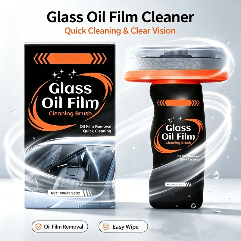 Car Glass Oil Film Remover Automotive Glass Bristles Cleaning Polishing Care Windshield Rearview Mirror Glass Oil Film Cleaner