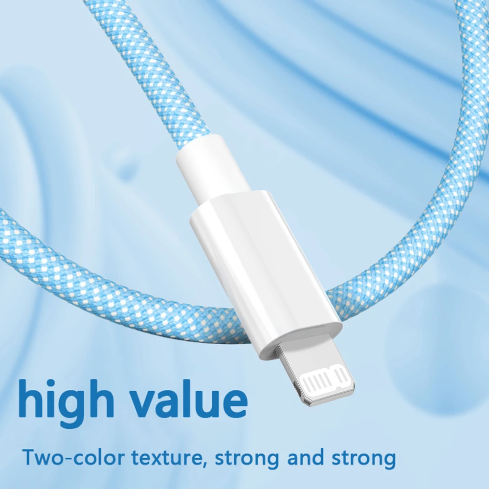 PD 20W USB C Cable For iPhone 14 13 12 11 Pro Max Xs 8 Plus iPad Wire 3A Fast Charging Cord Type C Data Cable for iPhone