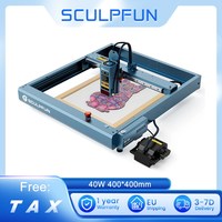 SCULPFUN SF-A9 40W Laser Cutter 40W/20W Switchable Laser Power, Auto Air Assist, 36000mm/min Engraving Speed 450nm±5nm 400*400mm